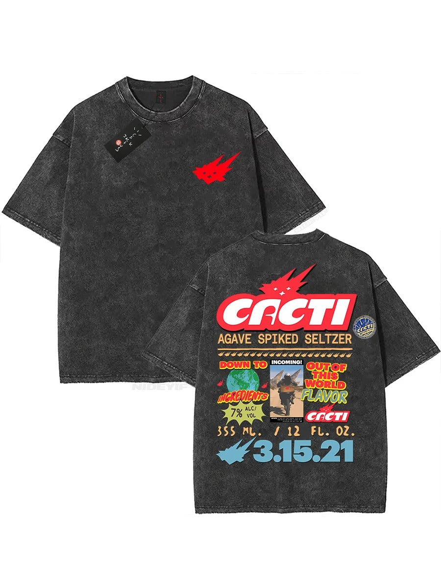 Travis Scott Oversized Tee - Cactus Jack, Look Mum I Can Fly