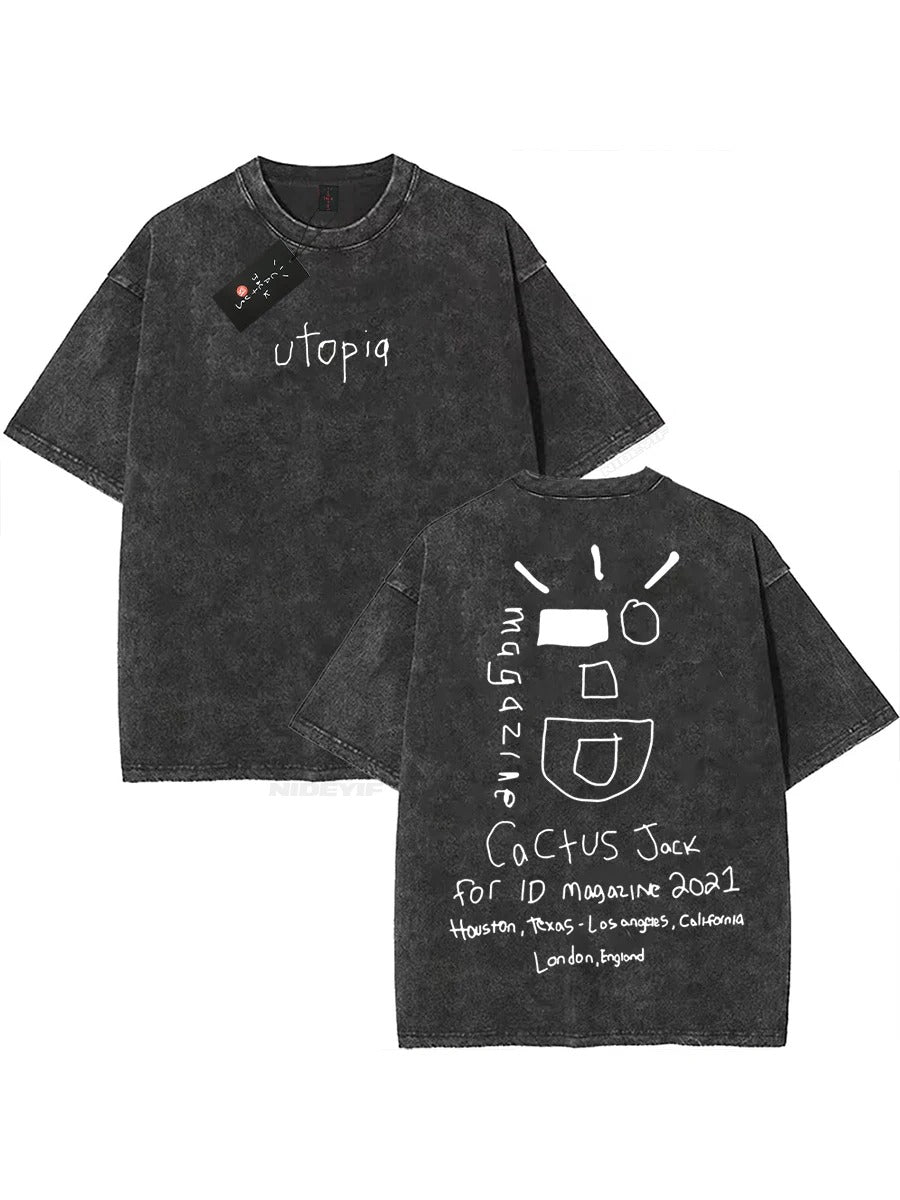 Travis Scott Oversized Tee - Cactus Jack, Look Mum I Can Fly