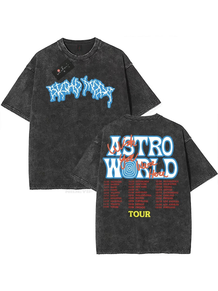 Travis Scott Oversized Tee - Cactus Jack, Look Mum I Can Fly