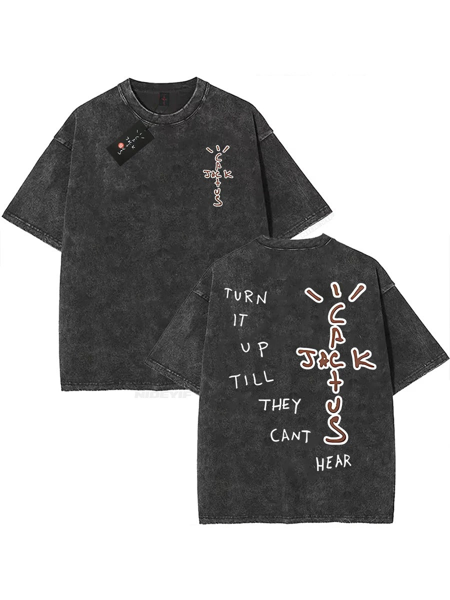 Travis Scott Oversized Tee - Cactus Jack, Look Mum I Can Fly